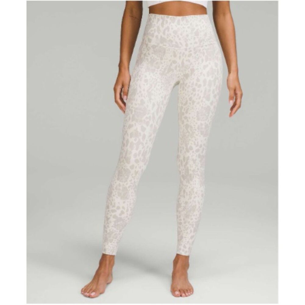 EUC Lululemon Align High-Rise Pant 28" Cheetah Camo Antique White Multi 8